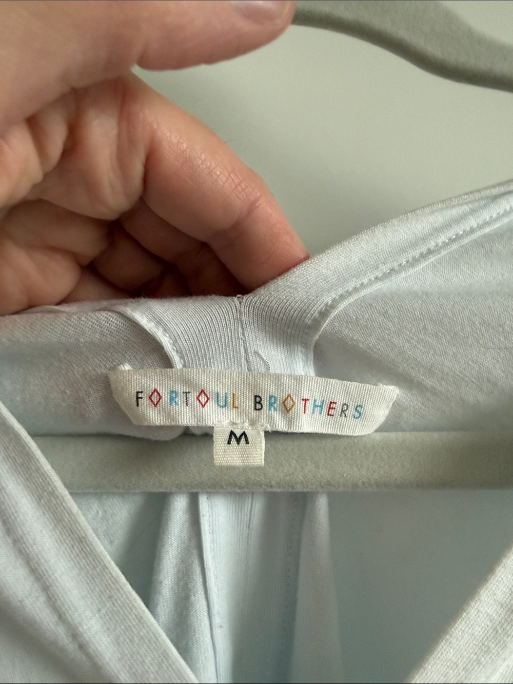 Fortoul Brothers White Graphic V-Neck Shirt with Black Illustration - Picture 2 of 7